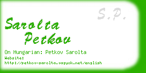 sarolta petkov business card